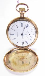 Appraisal: Description A Waltham model hunter pocket watch movement grade No