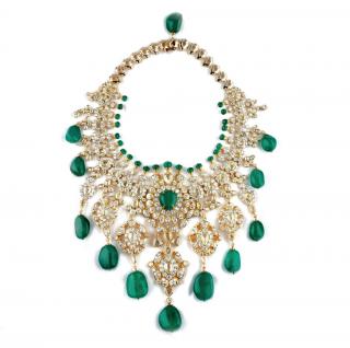 Appraisal: IMPORTANT KARAT EMERALD DIAMOND NECKLACE Stunning important emerald diamond necklace