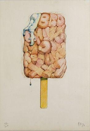 Appraisal: CLAES OLDENBURG UNTITLED Lithograph on paper x in initialed and