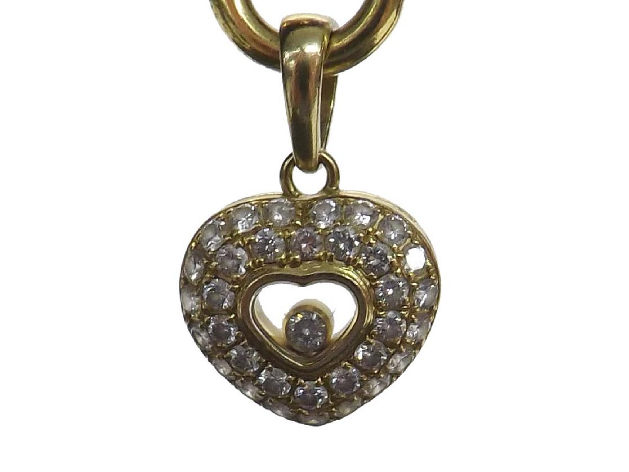 Appraisal: Chopard Happy Diamonds heart shape ct yellow gold pendant signed