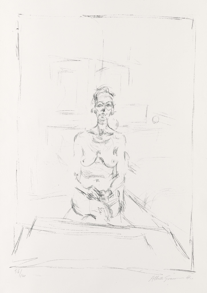 Appraisal: ALBERTO GIACOMETTI Nu assis Lithograph x mm x inches full