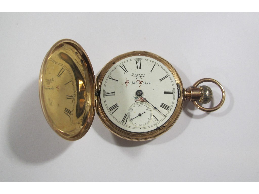 Appraisal: Rolled gold full hunter pocket watch by Waltham