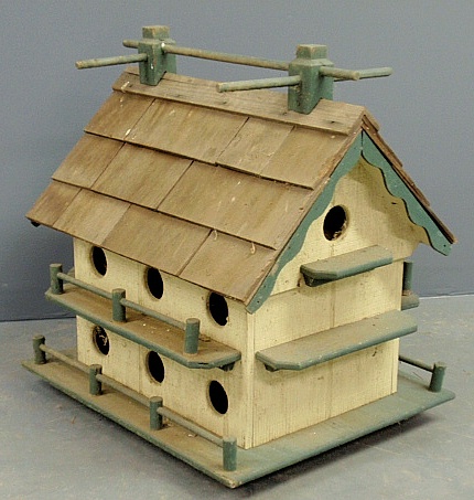 Appraisal: - Purple Martin wood birdhouse with a cedar shake roof