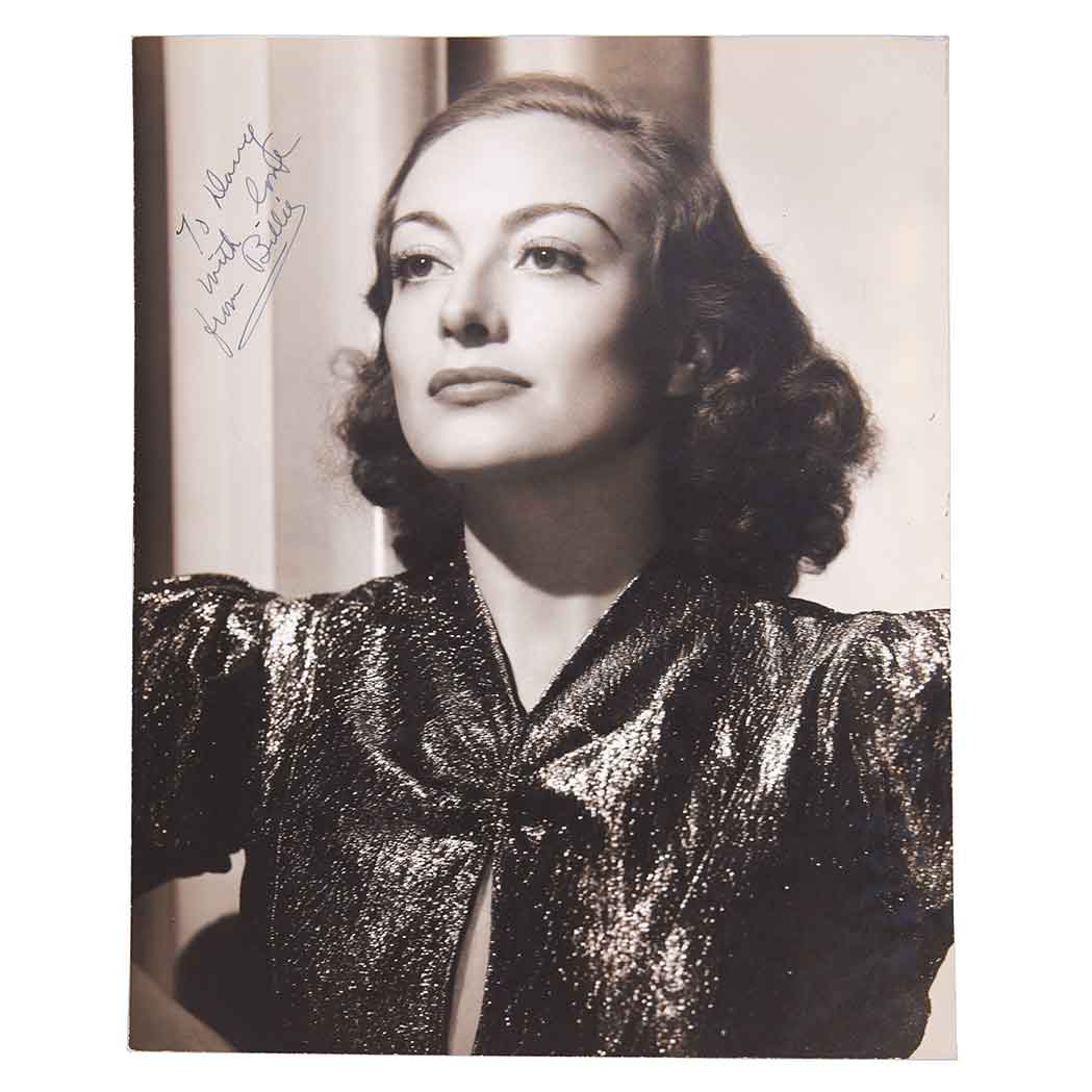 Appraisal: CRAWFORD JOAN Photograph gelatin silver print of Joan Crawford By