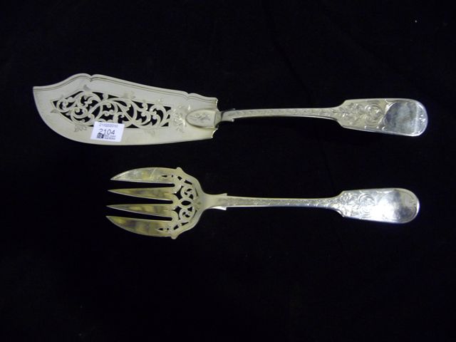 Appraisal: A Newcastle sterling silver fish slice by Thomas Watson together