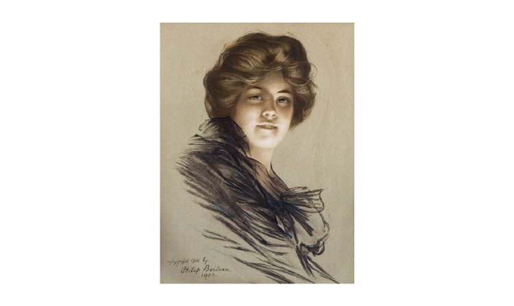 Appraisal: Gibson Girl ' Style Print Signed Philip Boileau