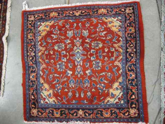 Appraisal: Sarouk Persian Handmade Mat flowering vine on red field '