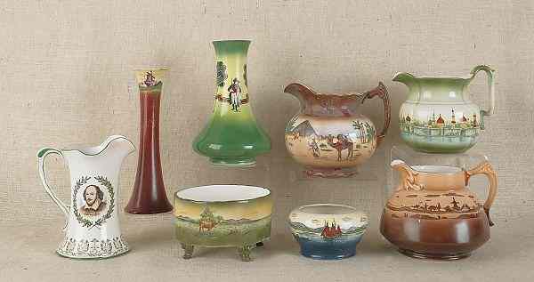 Appraisal: Eight pieces of D F Haynes Baltimore Maryland pottery th