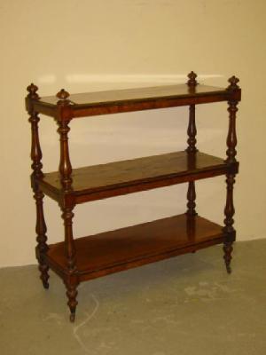 Appraisal: A VICTORIAN POLLARD OAK AND EBONISED BUFFET of three tier