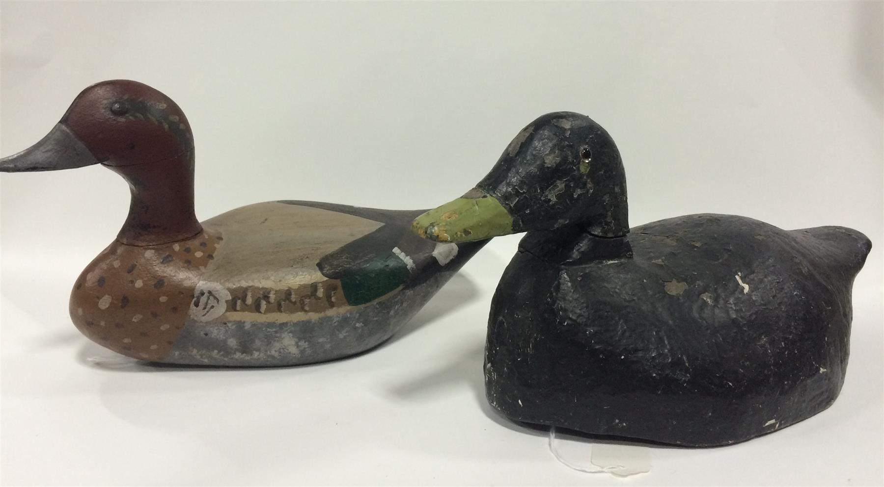 Appraisal: TWO DUCK DECOYS American st half- th century Red head