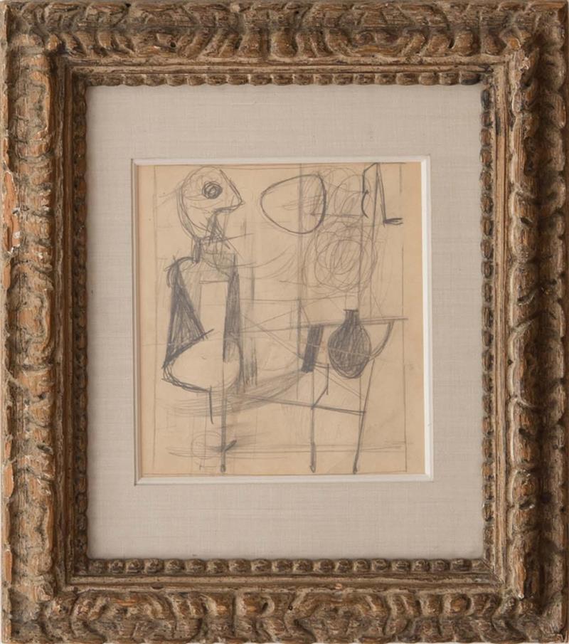 Appraisal: WILLEM DE KOONING - UNTITLED ABSTRACTION Pencil on paper unsigned