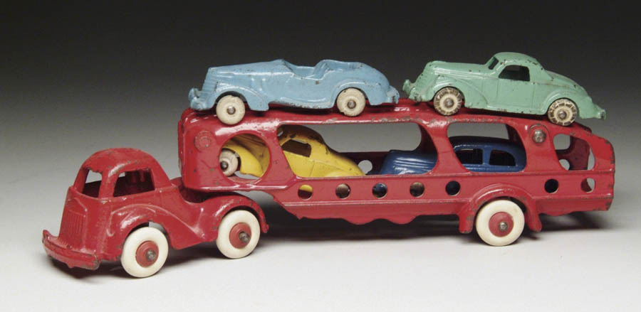 Appraisal: HUBLEY TRANSPORT TRUCK Transport truck has four cars assorted colors