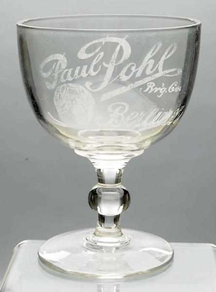 Appraisal: Paul Pohl Brewing Co Acid-Etched Beer Goblet For Berliner Beer