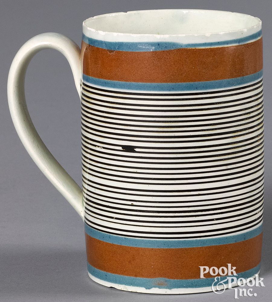 Appraisal: Mocha mug with thin brown bands Mocha mug with thin