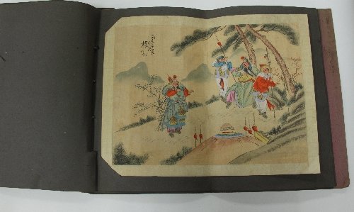 Appraisal: A Chinese embroidered panel depicting vases of flowers cm x