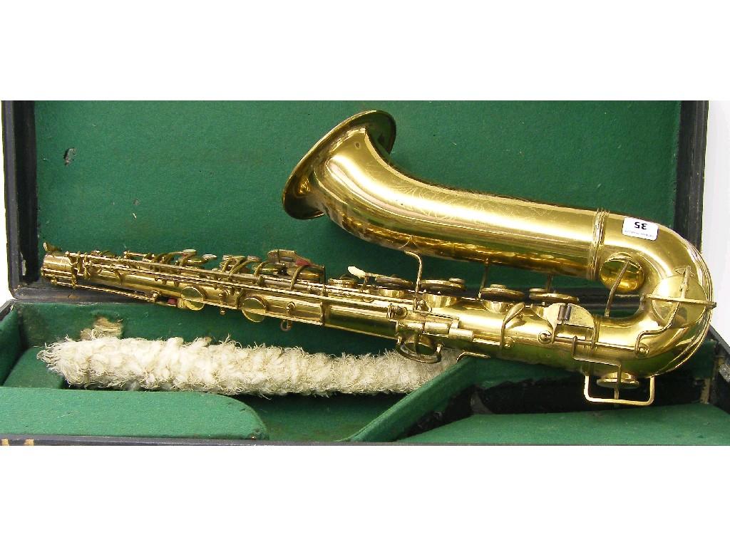 Appraisal: Dearman gold lacquered tenor saxophone no case