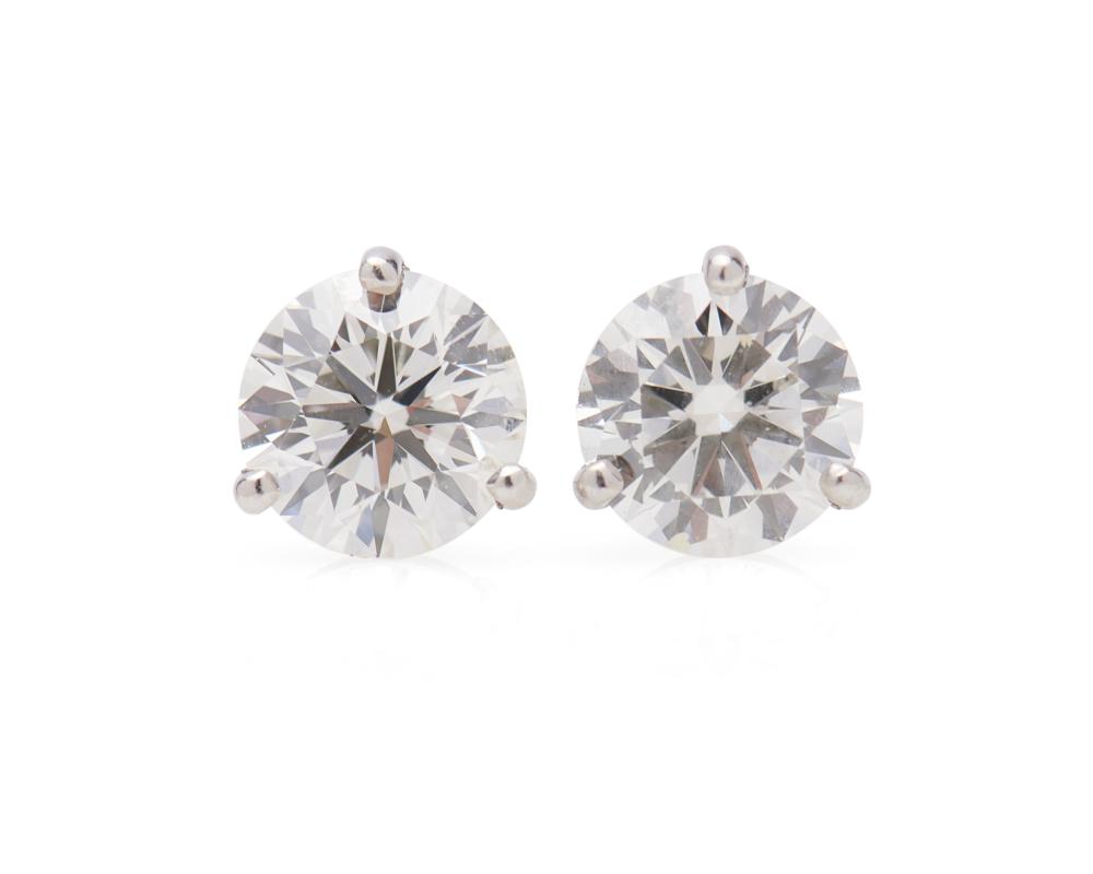 Appraisal: K Gold and Diamond Stud Earrings martini style-set with round