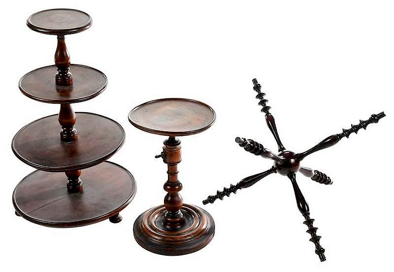 Appraisal: Georgian Table Dumbwaiter Wig Stand Yarn Star British th th