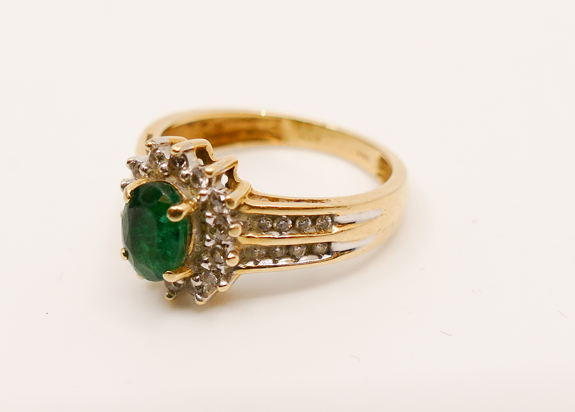 Appraisal: K Diamond Emerald Ring- x mm Emerald- g