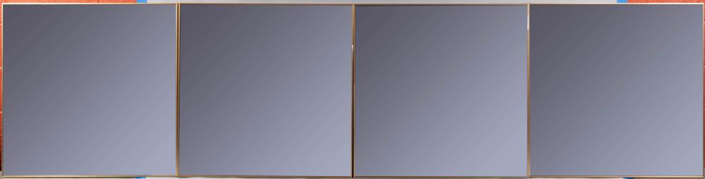 Appraisal: SET OF FOUR CONTEMPORARY BRUSHED METAL MIRRORS each with square