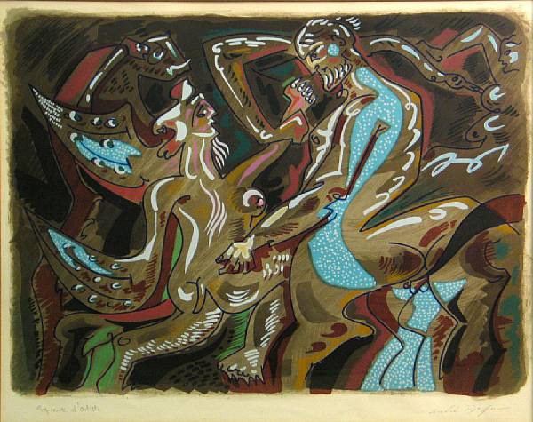 Appraisal: Andr Masson French - Adam and Eve Color lithograph on