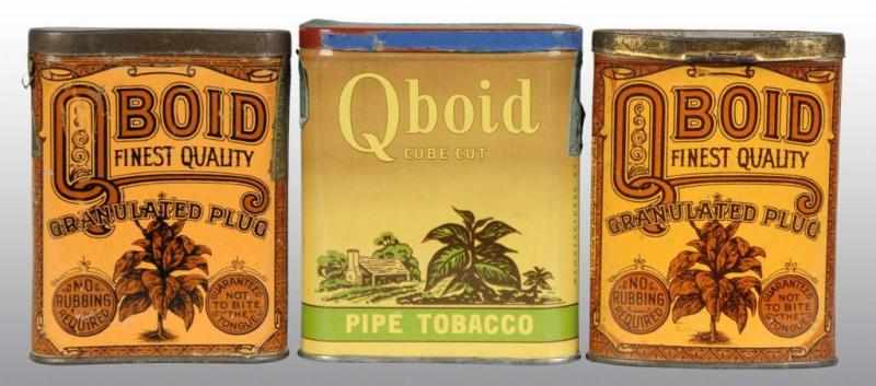 Appraisal: Lot of Qboid Pocket Tins Description Includes the Cabin example