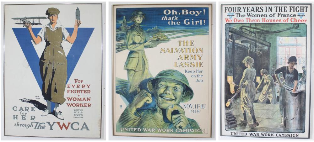 Appraisal: THREE WORLD WAR I UNITED WAR WORK CAMPAIGN POSTERS Four