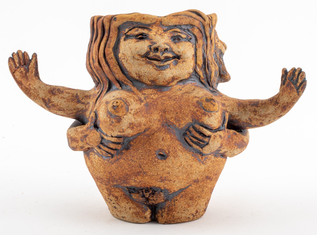 Appraisal: LOUIS MENDEZ NUDE COUPLE CERAMIC CUP Louis Mendez American -