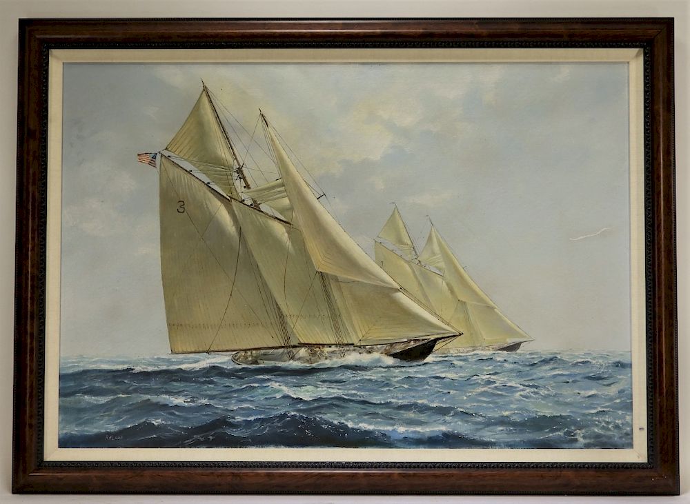 Appraisal: Richard K Loud American Sailboat Painting Massachusetts b Seascape of