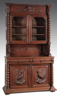 Appraisal: th c Renaissance Revival walnut cabinet Renaissance Revival style carved