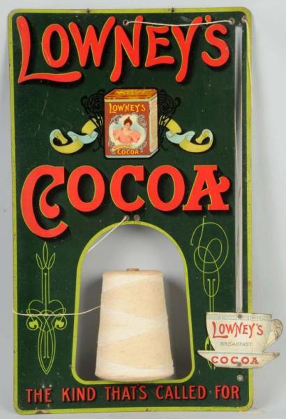 Appraisal: Tin Litho Lowney's Cocoa String Holder Description Patent date March