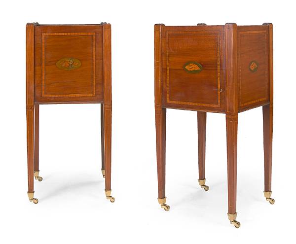 Appraisal: A pair of George III style inlaid mahogany jardini res