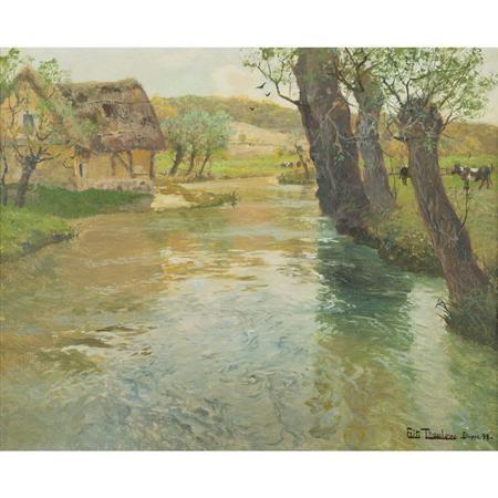 Appraisal: Fritz Thaulow Norwegian - River Arques Dieppe Estimate -