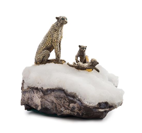 Appraisal: Sale Lot A Continental Silver Model of a Snow Leopard