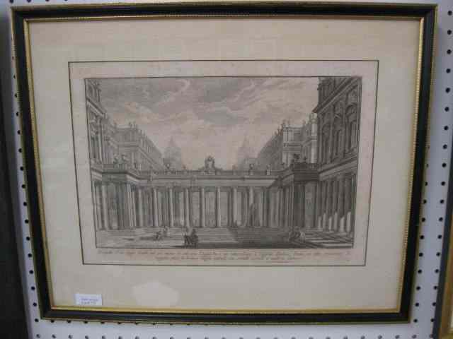 Appraisal: Piranesi Italian Architectural Etching '' x ''