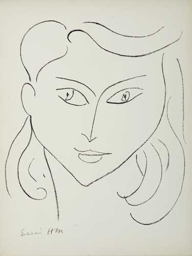 Appraisal: HENRI MATISSE Femme de face Lithograph x mm x inches