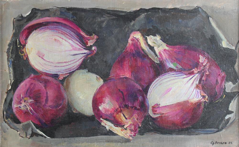 Appraisal: MAURICE GROSSER AMERICAN - ITALIAN ONIONS Polymer on canvas x