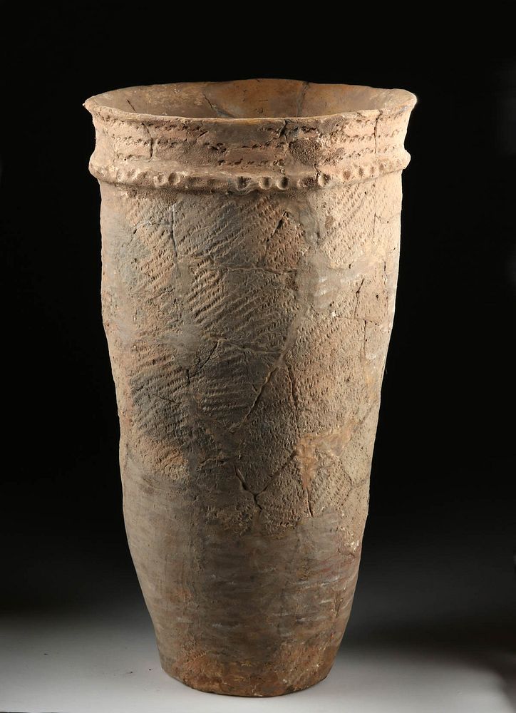 Appraisal: Tall Ancient Japanese Jomon Terracotta Urn TL'd Originally Listed At