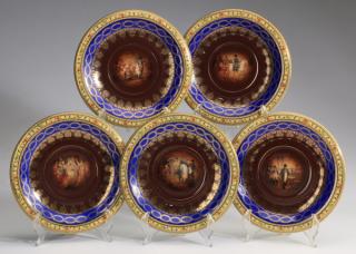 Appraisal: Continental Napoleonic cabinet plates A set of five Continental porcelain