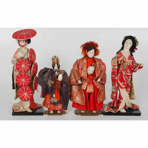 Appraisal: Japanese Kabuki Dancer and Actor Character Dolls Japan Mid th