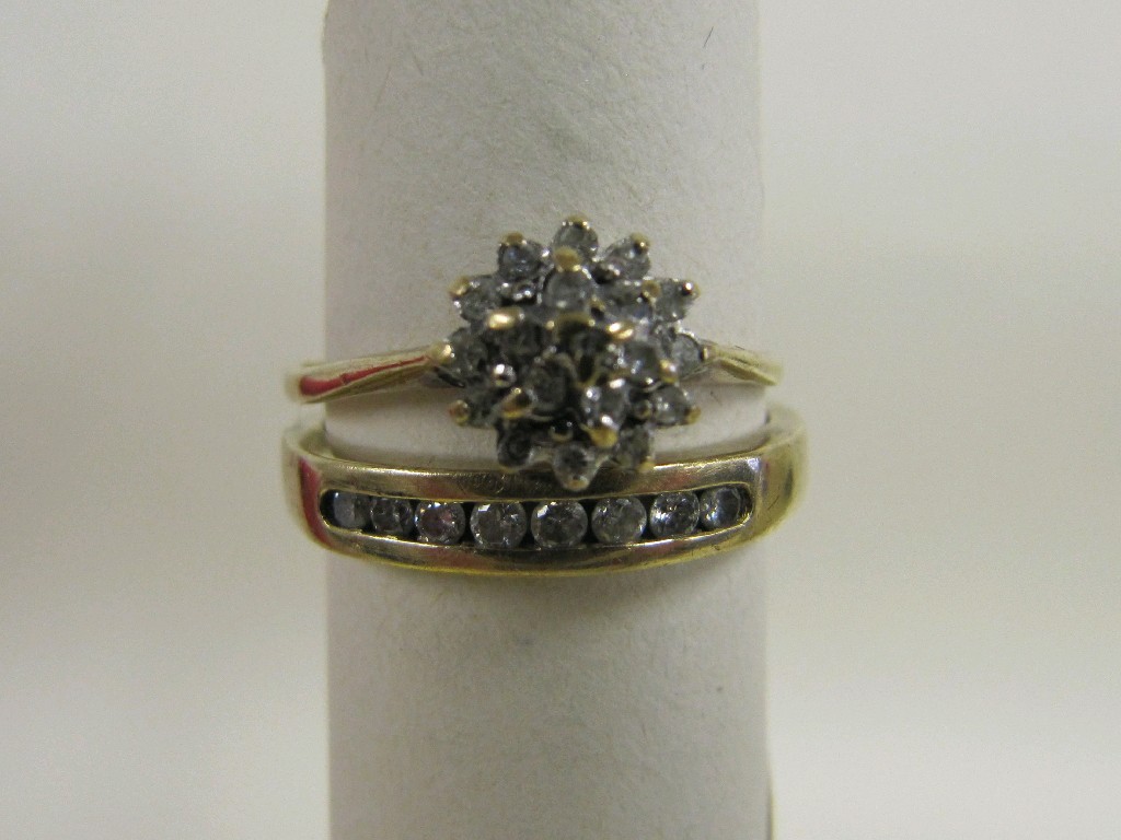 Appraisal: Lot comprising ct gold channel set diamond ring and a