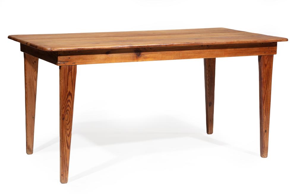 Appraisal: Acadian Cypress Table labeled hand crafted by Don Brasseaux Breaux