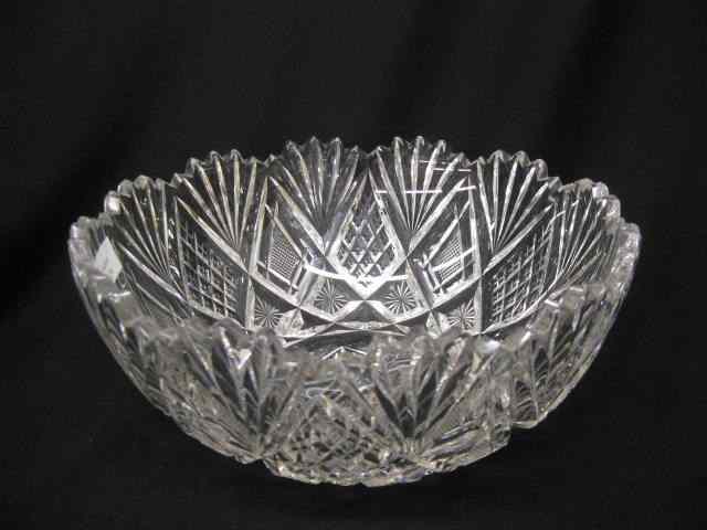 Appraisal: Cut Glass Bowl diamond fan decoration '' diameter '' deep