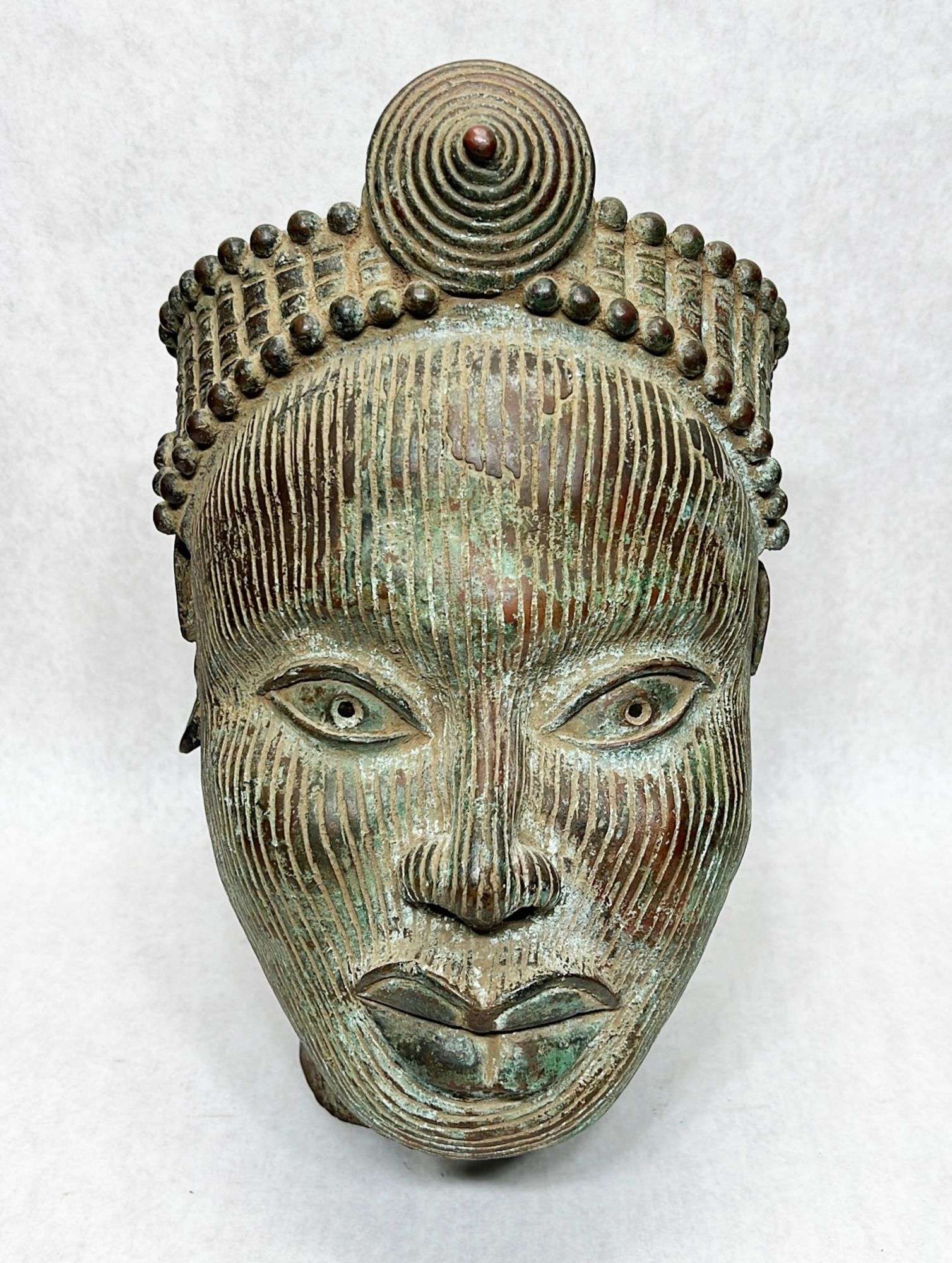 Appraisal: African bronze bust of manStands in height