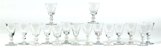 Appraisal: SIXTEEN WINE GLASSES American or English th century blown and