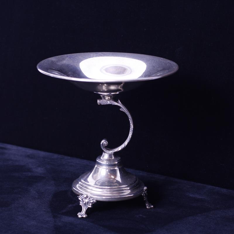 Appraisal: Norbert New York sterling silver Deco style compote with asymmetrical