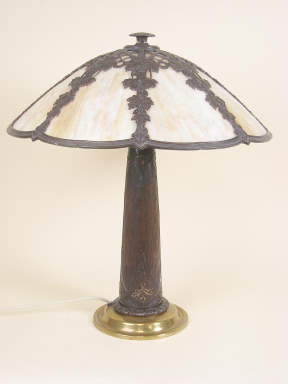 Appraisal: An Art Nouveau Table Lamp by Bradley Hubbard leafage decoration