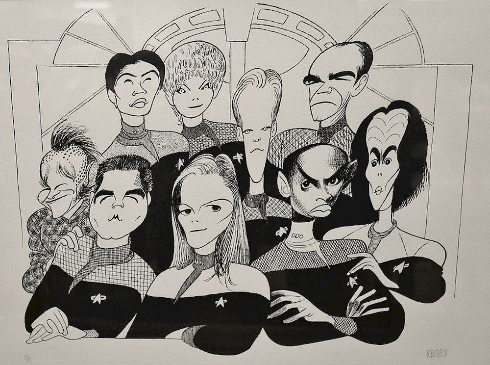 Appraisal: Al Hirschfeld lithograph Star Trek Voyager pencil signed and numbered