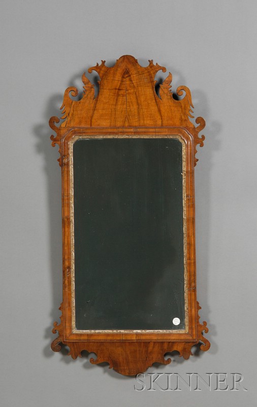 Appraisal: Chippendale Walnut and Gilt-Gesso Mirror England late th century with