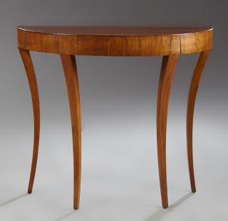 Appraisal: Continental Biedermeier Style Mahogany Demilune Co Continental Biedermeier Style Mahogany